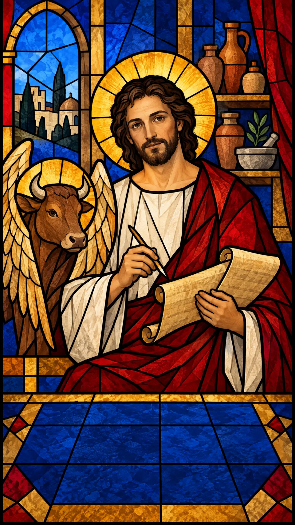 Vitrail de Saint Luc l'évangéliste